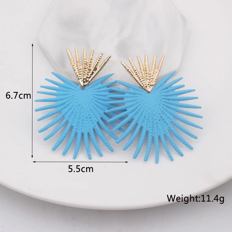 Bohemian Geometric Earrings - Blue Flower Butterfly Dangle Earrings for Women