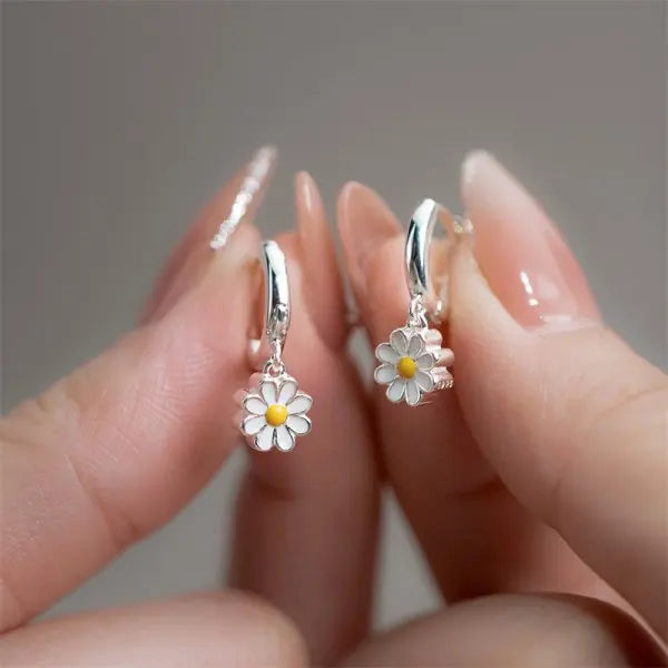 Rhinestone Flower Stud Earrings with Pearl & Crystal Accents