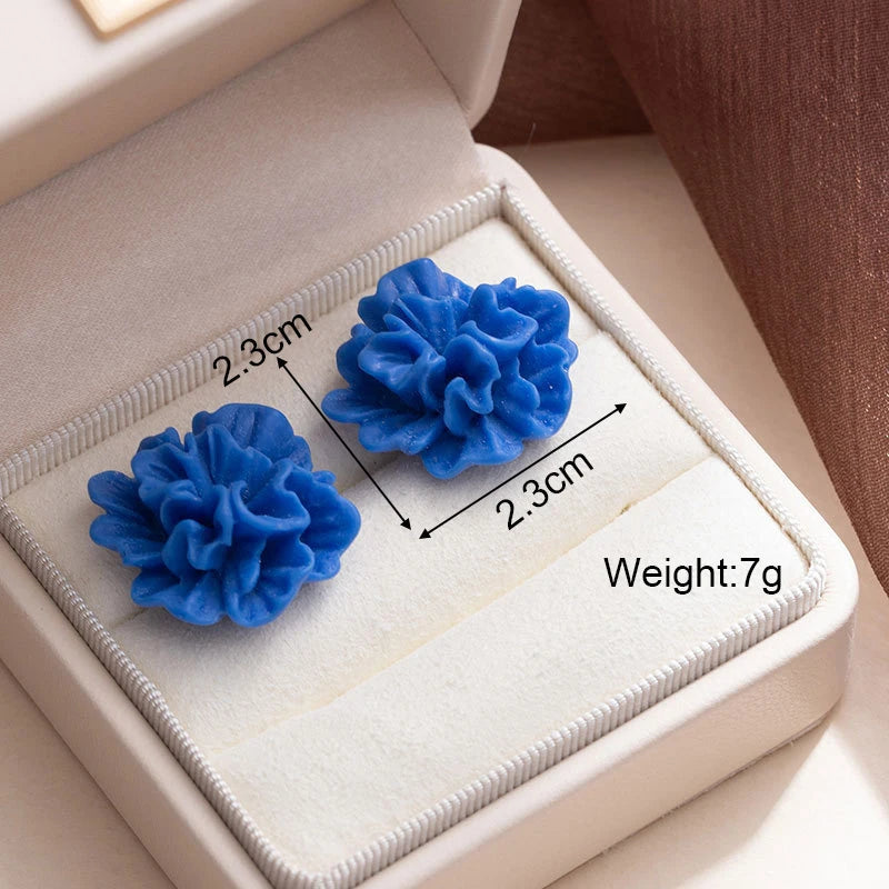 Bohemian Geometric Earrings - Blue Flower Butterfly Dangle Earrings for Women
