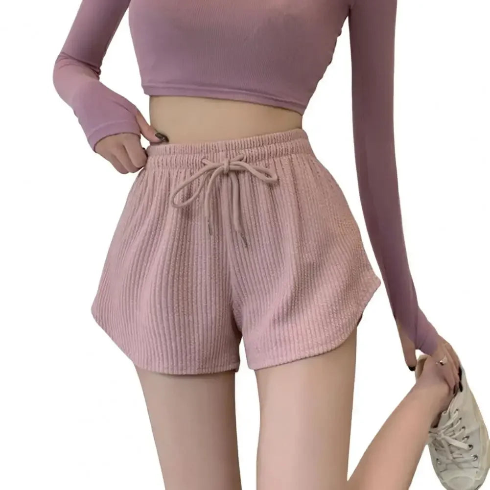 Women's High-Waist Athletic Shorts with Drawstring