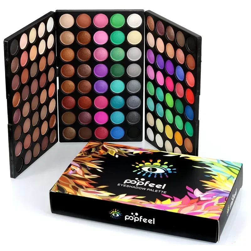 120-Color Professional Eyeshadow Palette - Matte, Shimmer & Glitter Finish