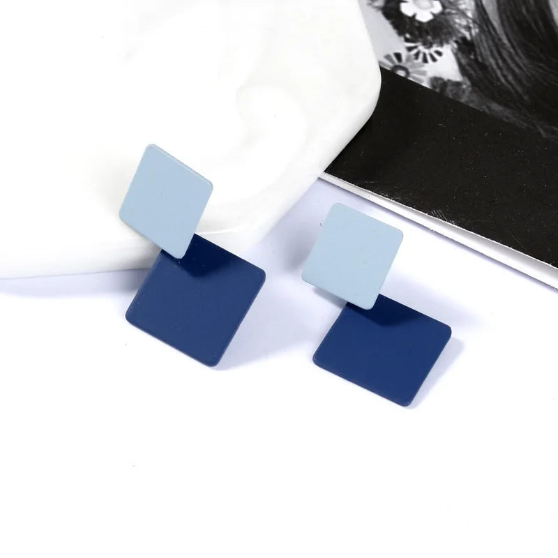 Bohemian Geometric Earrings - Blue Flower Butterfly Dangle Earrings for Women