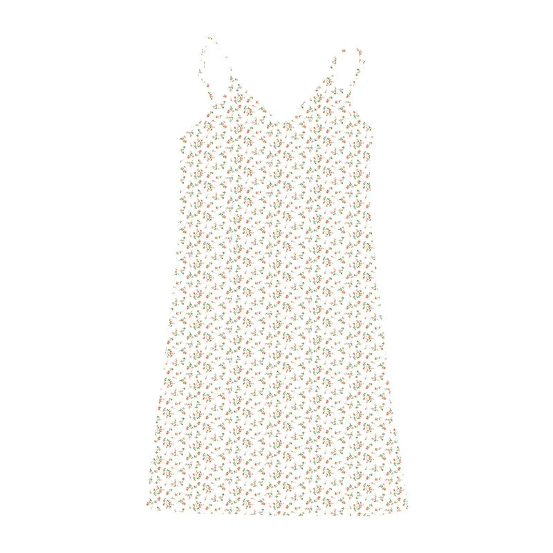 Women's Floral V-Neck Cami Dress - Sleeveless Mini Dress