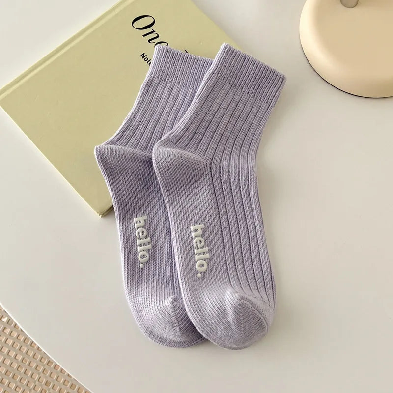 Women's Cotton Blend Casual Socks - Soft & Breathable