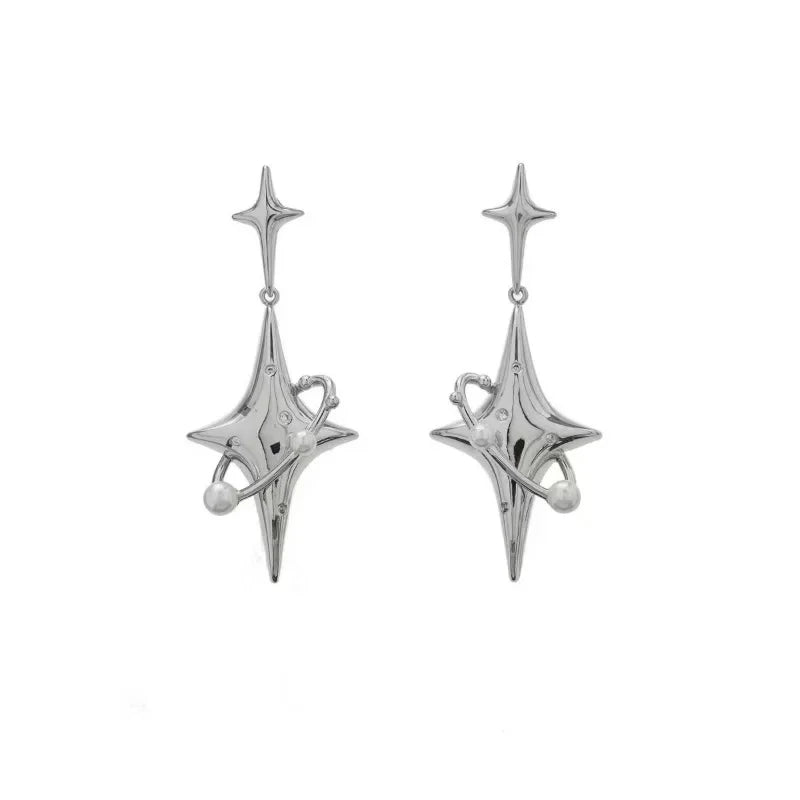 Star Drop Earrings - Pearl & Crystal Fashion Jewelry