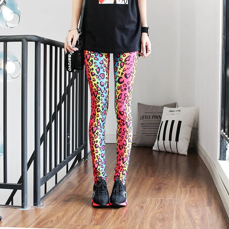 Women's Leopard Print Leggings - Comfortable Stretch Ankle-Length Pants
