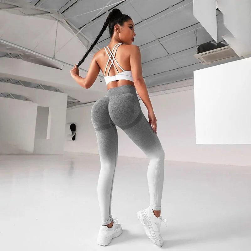 Women's Seamless Gradient High-Waist Fitness Leggings