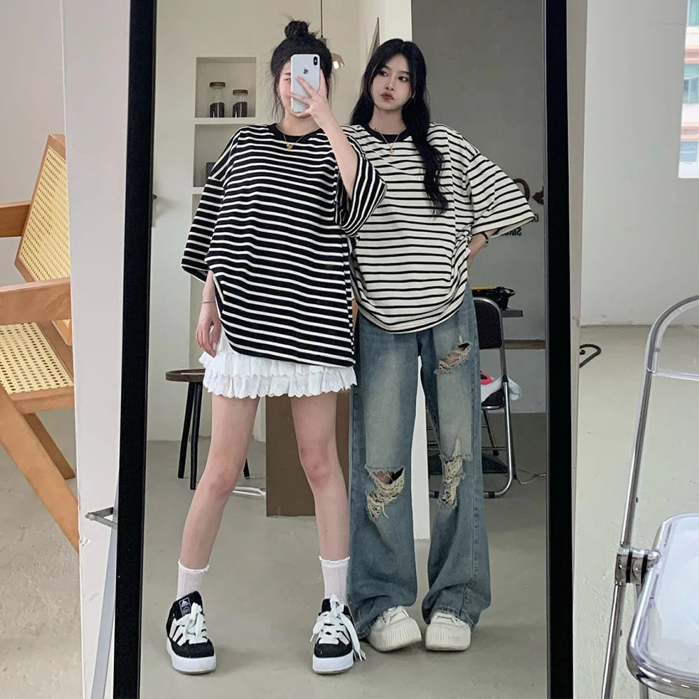 Women's High Waist Wide Leg Distressed Jeans