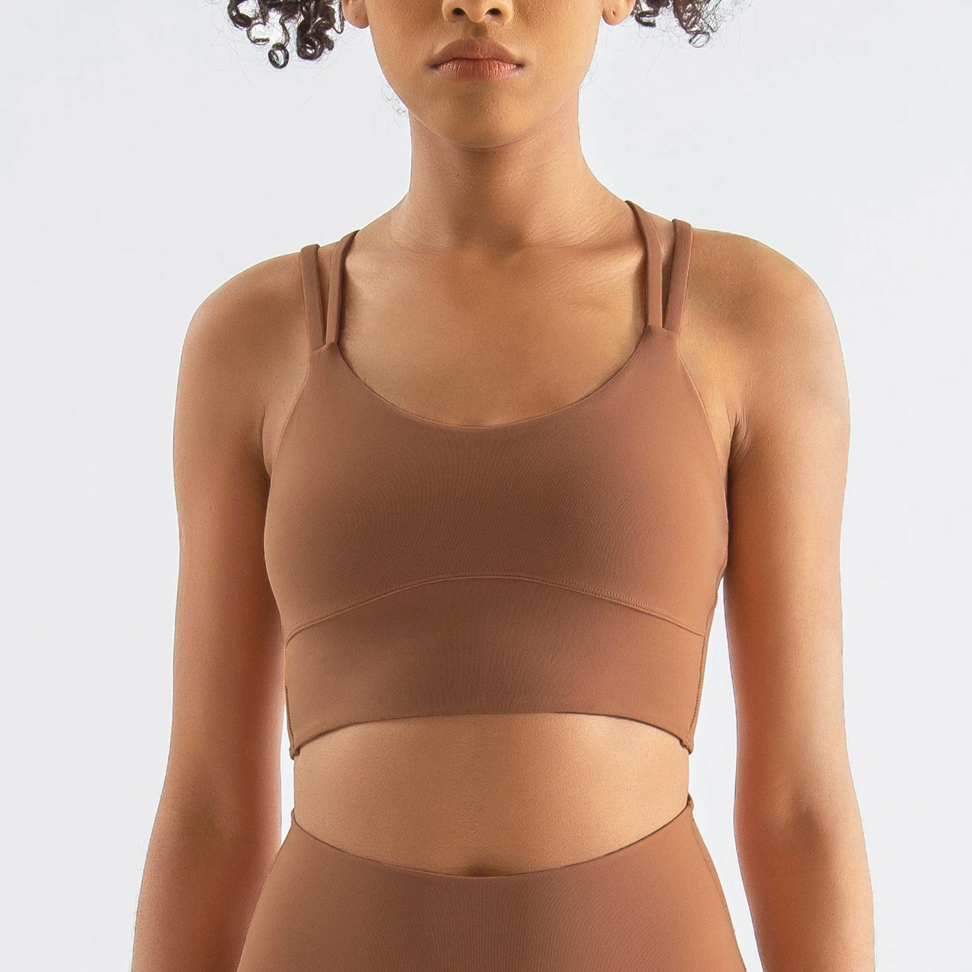 SOISOU Women's Cross-Back Sports Bra - Breathable Nylon Yoga & Fitness Bralette