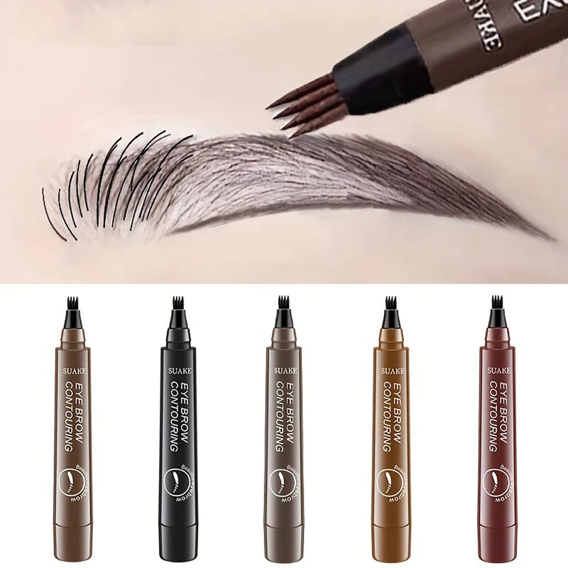 SUAKE Waterproof Microblading Eyebrow Pen - 4-Tip Precision Applicator