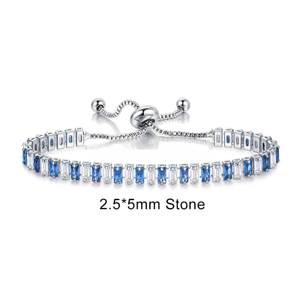 Rainbow Zircon Tennis Bracelet - Adjustable Women's Hand Chain